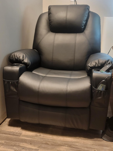 💥Clearance Sale🔥 MCombo Large Lay Flat Dual Motor Power Lift Recliner Chair Sofa with Massage and Heat. USB Ports. Cup Holders. Extended Footrest！ photo review